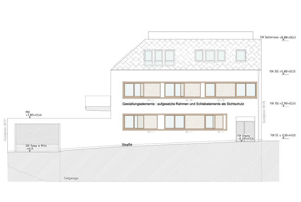 Plan Straßenansicht Gießhübl