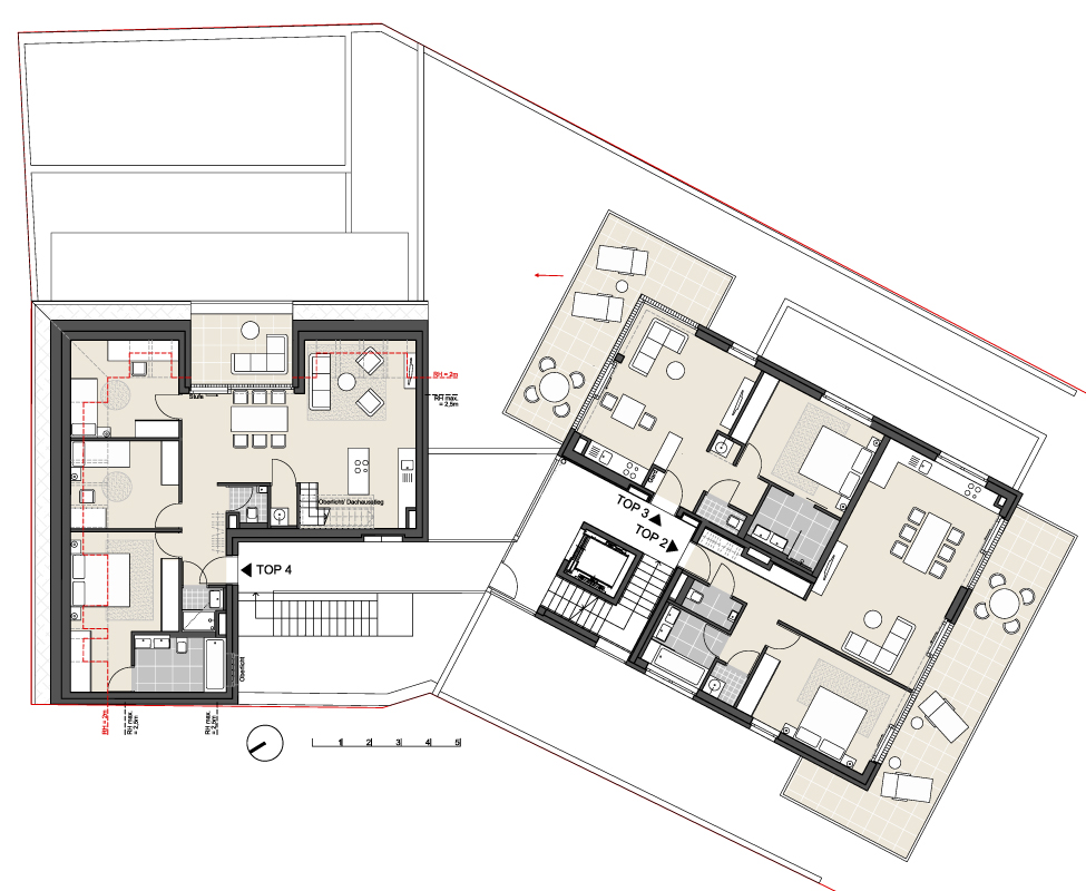 Grundriss Dachgeschoß und Obergeschoß